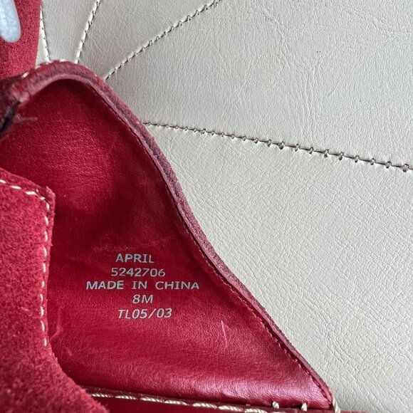 Lizflex Slip-on Red Suede Loafers, Size 8M - Picture 6 of 6